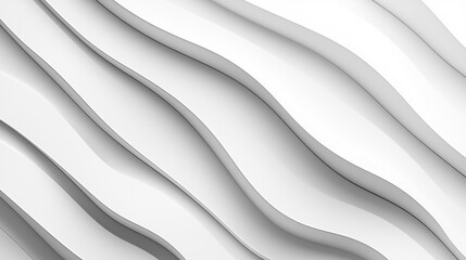 Poster - Abstract white wave background modern design pattern texture 3d art grey soft lines clean style light