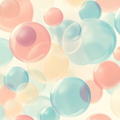 Poster - Elegant bubble texture wallpaper, smooth round bubbles, soft pastel tones, simplistic and minimalistic background, modern design