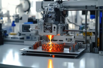 Poster - Advanced 3D printing technology in a high-tech manufacturing facility at work