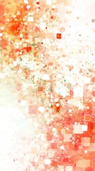 Poster - Abstract design with a blend of red orange and white square shapes creating a modern digital artwork with a unique visual impact