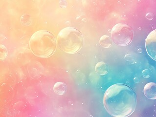 Poster - Simple bubble texture wallpaper, soft pastel colors, smooth and clean design, minimalist aesthetic, elegant simplicity
