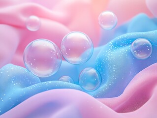 Poster - Simple bubble texture wallpaper, soft pastel colors, smooth and clean design, minimalist aesthetic, elegant simplicity