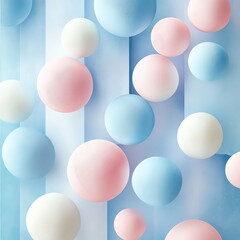 Poster - Simplicity in bubble texture wallpaper, soft gradients, pastel hues, smooth round bubbles, minimal design with calming aesthetic