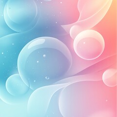 Poster - Smooth bubble texture wallpaper with soft gradients, minimalist design, gentle pastel hues, calming and simple background