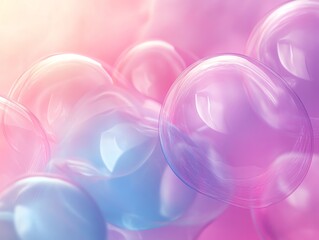 Poster - Smooth bubble texture wallpaper with soft gradients, minimalist design, gentle pastel hues, calming and simple background