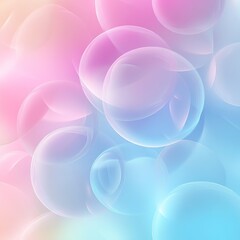 Poster - Smooth pastel bubble texture background, simple design, soft circular shapes, minimalistic and soothing, clean wallpaper