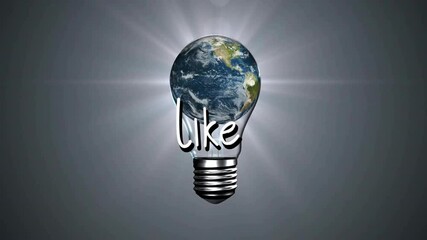 Poster - Animation of Earth inside light bulb symbolizing global ideas and innovation