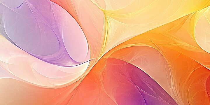 Abstract background with warm colors, light orange and purple lines, light red and yellow shapes