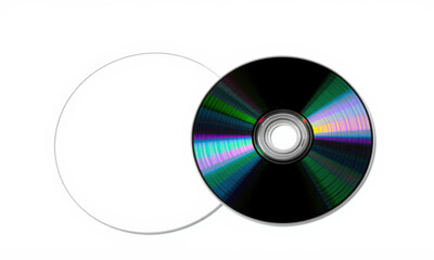 Poster - blank CD and its transparent jewel case, ideal for music or data storage, showcasing sleek design and reflective surface. Perfect for presentations or personal use