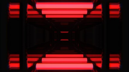 Blue and Red Neon Abstract Strobe Hallway Background VJ Loop l 4K