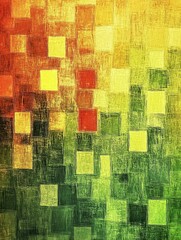 Poster - Abstract artwork mosaic pattern with square shapes colorful gradient textured design