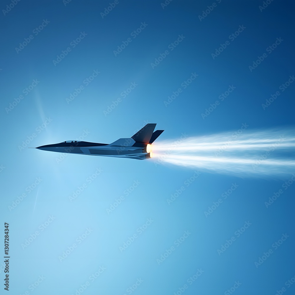 A stealth fighter jet breaks the sound barrier, forming a visible ...