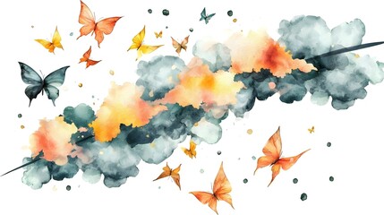 Poster - A dreamy and energetic watercolor grunge artwork featuring a vibrant blend of colors rough textures and a free flowing expressive composition that evokes emotion and creativity