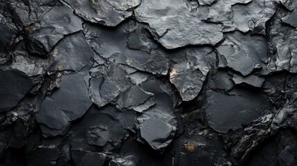 Poster - A textured surface of cracked black material, resembling charred earth or weathered paint, creates a striking, dark aesthetic.