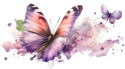 Leinwandbilder - A breathtakingly detailed purple butterfly its delicate features and luminous colors creating a sense of wonder with intricately patterned wings that exude elegance and charm