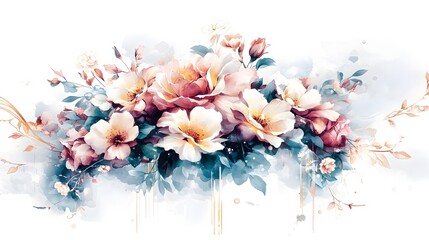 Fototapete - Mesmerizing abstract texture blending soft blue and pink hues with delicate golden lines creating an elegant and vibrant composition perfect for backgrounds and wallpapers