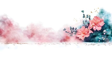 Leinwandbilder - Ethereal and Elegant Abstract Composition with Gracefully Merging Pastel Blue and Pink Hues Accented by Fine Gold Details Forming a Serene and Background for Creative Projects