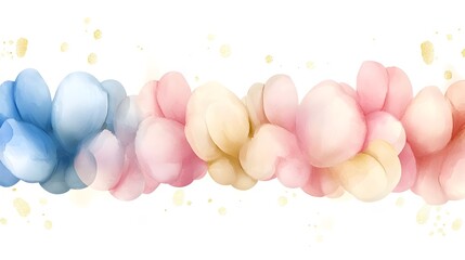 Leinwandbilder - Elegant and sophisticated abstract digital texture featuring smooth transitions of pink and blue hues with delicate golden highlights creating a visually stunning backdrop for modern designs fashion