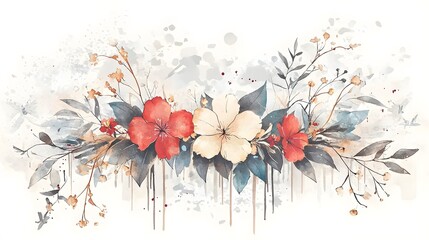 Poster - A beautifully vibrant and delicate watercolor painting depicting an overflowing bouquet of fresh radiant flowers in a soft