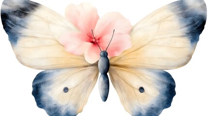 Leinwandbilder - Elegant and pink butterfly rendering with luminous colors and intricate wing patterns floating gracefully against a transparent background for versatile design use