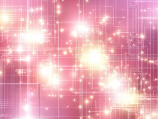 Poster - Abstract Digital Composition With Glowing Pink And Purple Lines And Bright Light Effects