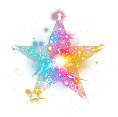 Wall Mural - png star shape sparkle light glitter colorful lights night.