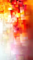 Poster - Abstract Geometric Composition in Orange and Yellow Hues With Dynamic Shapes And Blurred Background