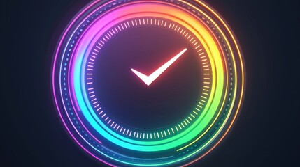 Aufkleber - Futuristic Rainbow HUD Interface Digital Environment Graphic Design Vibrant Display Abstract View Artistic Concept