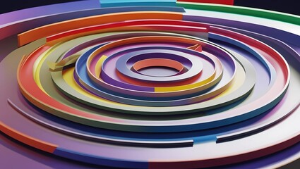 Poster - Abstract design with concentric circles and layered shapes, creating a sense of order and harmony. Suitable for business concepts focusing on precision and balance