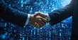 © Stock Pix - Handshake sealing a tech deal in the digital age, symbolizing partnership and trust amidst an advanced technological backdrop.