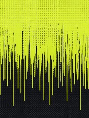 Poster - Abstract Vertical Design With Yellow Dripping Effect and Pixelated Details