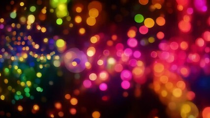 Poster - multicolored bokeh lights effect on a dark backdrop