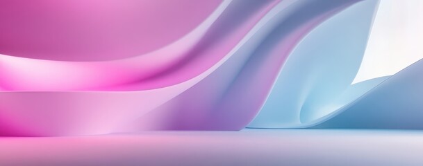 Poster - Abstract Fluid Shapes in Soft Pink and Blue Tones for Backgrounds, Art Design, and Creative Projects in Minimalist Style