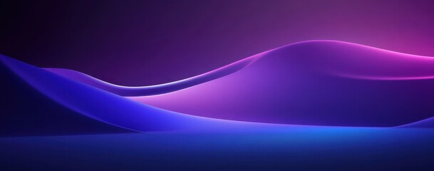 Poster - Abstract fluid shapes with vibrant purple and blue gradients creating a serene and modern background for creative visual projects and artistic designs