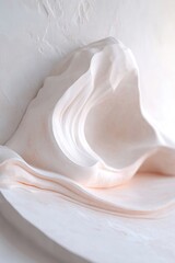 Poster - Celebrating Women's Day, this background showcases an elegant, abstract feminine form carved into a grand white marble wall with soft-focus luxury lighting, perfect for text placement