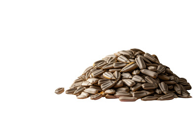 Poster - Isolated sunflower seeds without their peels on a white background