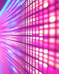 Poster - Illuminated Abstract Digital Grid With Pink And Blue Colors Creating Futuristic Visuals