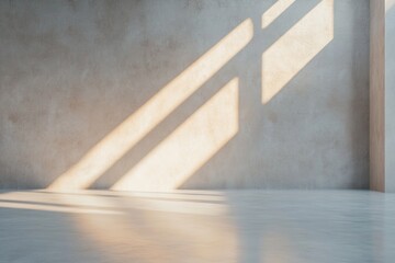 Poster - Featuring a modern luxury space with polished concrete flooring, soft skylight beams create an elegant atmosphere perfect for text placement and minimalist design