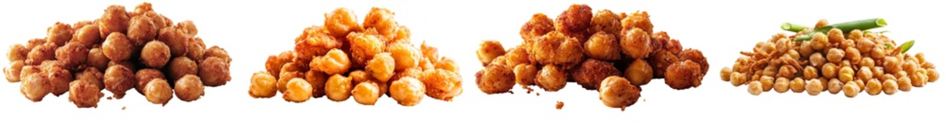 Poster - Fried wheat pastry balls with a crispy texture and salty taste, isolated on white for use in soup