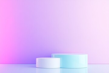 Poster - This sophisticated abstract backdrop showcases a smooth blue-to-lavender gradient with subtle glassy reflections, ideal for professional presentations or elegant designs