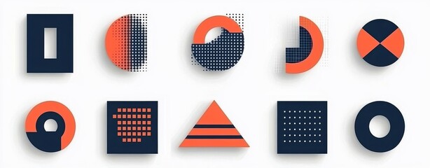 Poster - Assortment of abstract contemporary graphic elements and designs. Abstract banners with wavy liquid shapes