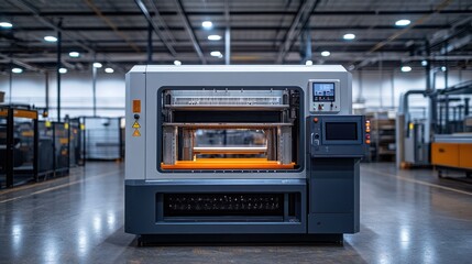 Poster - Industrial automated machine in factory.