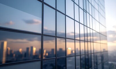 Poster - A close-up image showcasing the modern facade of a corporate skyscraper.