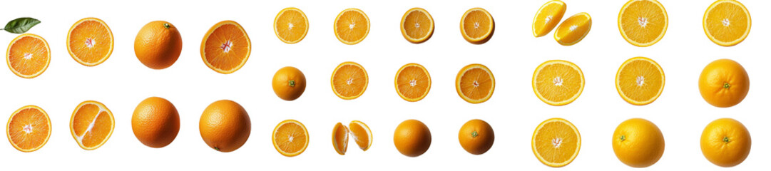 Poster - A juicy orange stands alone on a white background in this image, which includes a clipping path and maintains sharpness throughout