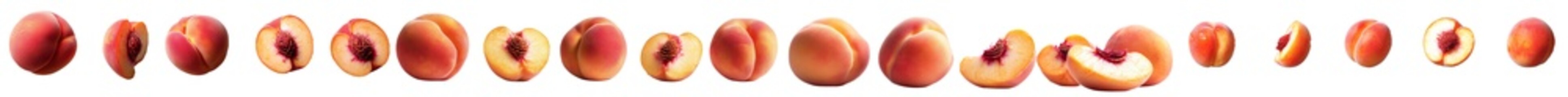 Poster - Peach collection includes a set isolated on white, a detailed peach macro, and is supplied with a clipping path for editing purposes