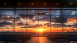 © SemangArt - Sunset Departure Airport Gate