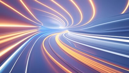 Poster - Elegant Light Trails in Soft Gradient Colors Forming a Dynamic Wave Pattern for Modern Business Solutions