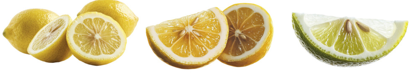 Poster - A PNG image of lemon fruit slices isolated against a transparent background