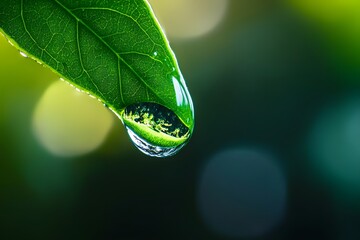 Wall Mural - rain drops on the leaves