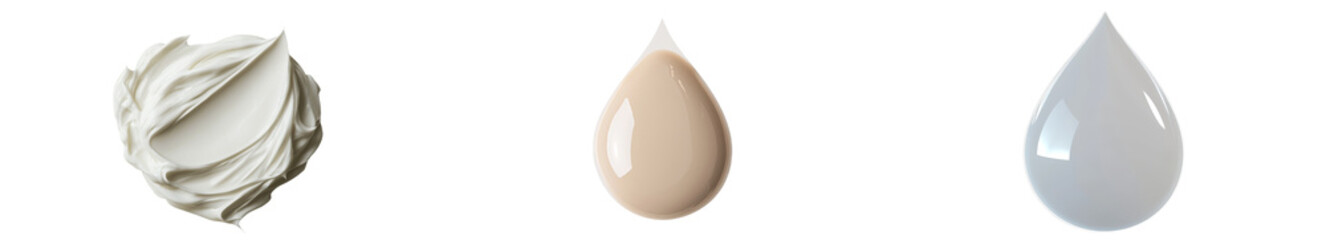 Poster - On a white background, an isolated cosmetic cream is visible, spread out with a clipping path